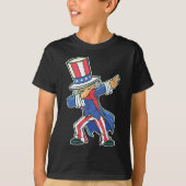 Grappig Dansen Dabbing Uncle Sam 4th of July Boys T-shirt (Voorkant)