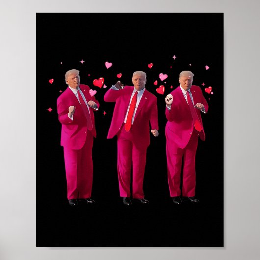 Grappig Dansen Hart Kus Valentijn Poster (Voorkant)