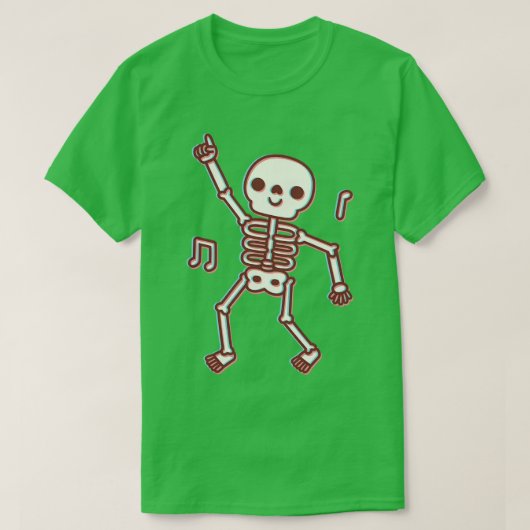 Grappig dansend skelet 3D anaglyph stijl T-shirt (Design voorkant)