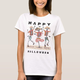 Grappig Dansend Skelet Halloween T-shirt