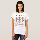 Grappig Dansend Skelet Halloween T-shirt (Voorkant volledig)