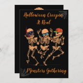 Grappig Dansend skelet spooky Halloween feest donk Kaart (Voorkant / Achterkant)