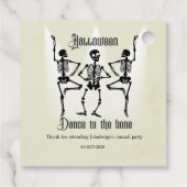 Grappig Dansend Zwart Skelet Halloween Feest Bedankjes Labels (Achterkant)