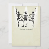 Grappig Dansend Zwart Skelet Halloween Feest Kaart (Achterkant)