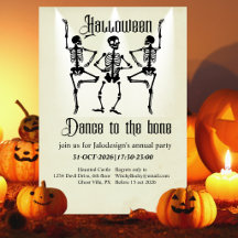 Grappig Dansend Zwart Skelet Halloween Feest