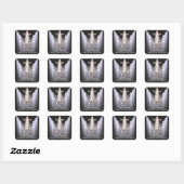 Grappig Dansend Zwart Skelet Halloween Feest Vierkante Sticker (Vel)