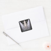 Grappig Dansend Zwart Skelet Halloween Feest Vierkante Sticker (Envelop)
