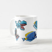 Grappig dapper Kind Mok oceaan Zee haai vis verhaa (Voorkant links)