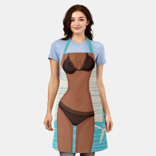 Grappig Dark Tan Bikini GIrl Schort