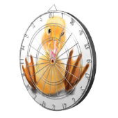 Grappig Dart Board met Happy Yellow Duck - Smile Dartbord (Voorkant Rechts)