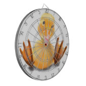 Grappig Dart Board met Happy Yellow Duck - Smile Dartbord (Voorkant Links)