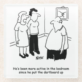 Grappig Dart Speler Gift. grappig Glazen Onderzetter