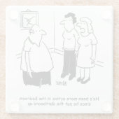 Grappig Dart Speler Gift. grappig Glazen Onderzetter (Achterkant)