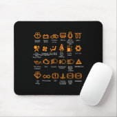 Grappig Dashboard Iconen Koffie Mok Auto Guy Car L Muismat (Met muis)