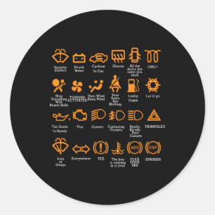 Grappig Dashboard Iconen Koffie Mok Auto Guy Car L Ronde Sticker