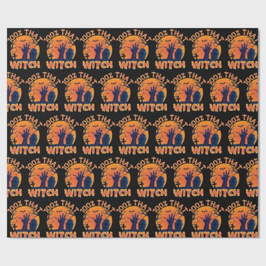 Grappig dat 100% dat heks-Halloween-rapping paper Cadeaupapier (Vlak)