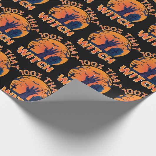 Grappig dat 100% dat heks-Halloween-rapping paper Cadeaupapier (Hoek)