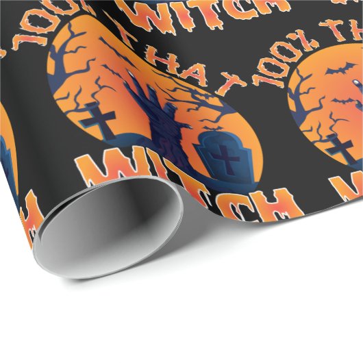 Grappig dat 100% dat heks-Halloween-rapping paper Cadeaupapier (Rol Hoek)