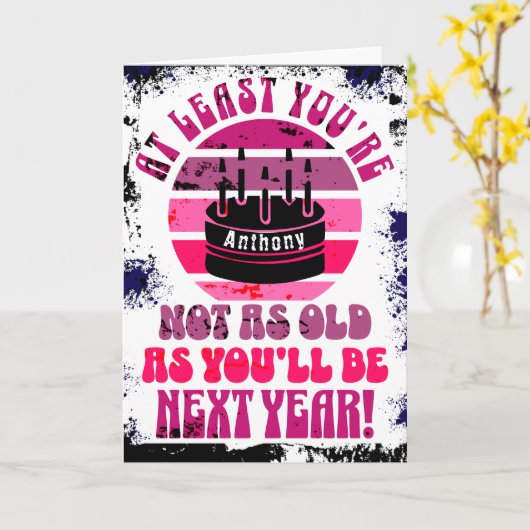 Grappig, dat ben je tenminste niet. Dubbele wenska Kaart (Gele Bloem)