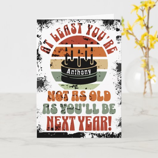 Grappig, dat ben je tenminste niet. Dubbele wenska Kaart (Gele Bloem)