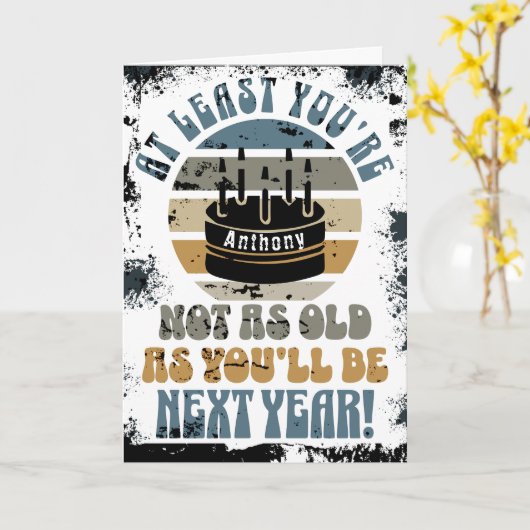 Grappig, dat ben je tenminste niet. Dubbele wenska Kaart (Gele Bloem)