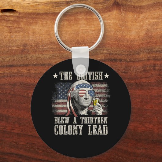 Grappig dat de Britten op 4 juli een 13 kolonie lo Sleutelhanger (Voorkant)