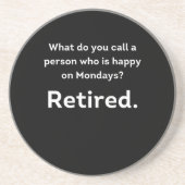 Grappig dat de definitie van 'Gepensioneerd' op ma Zandsteen Onderzetter (Voorkant)