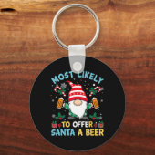 Grappig dat de kerstman waarschijnlijk een kerstbi sleutelhanger (Voorkant)