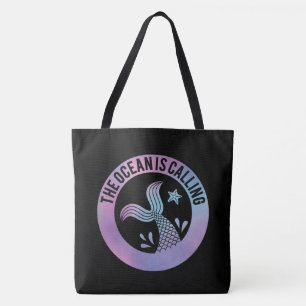 Grappig dat de oceaan Mermaid Galaxy Black noemt Tote Bag
