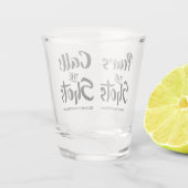 Grappig dat de schoten de schoten noemen shot glas (Achterkant)