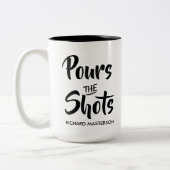 Grappig dat de schoten de schoten noemen tweekleurige koffiemok (Links)