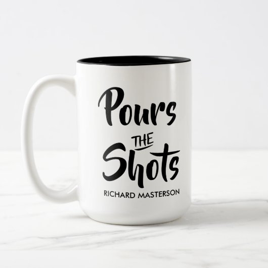 Grappig dat de schoten de schoten noemen tweekleurige koffiemok (Links)