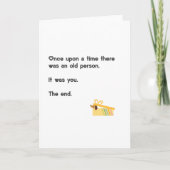 Grappig dat de verjaardag oud wordt, eens op tijd kaart (Voorkant)