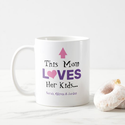 Grappig dat deze mama van haar Kinderen houdt Koffiemok (Met donut)