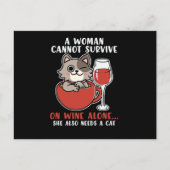 Grappig dat een vrouw niet alleen kan overleven, z briefkaart (Voorkant)