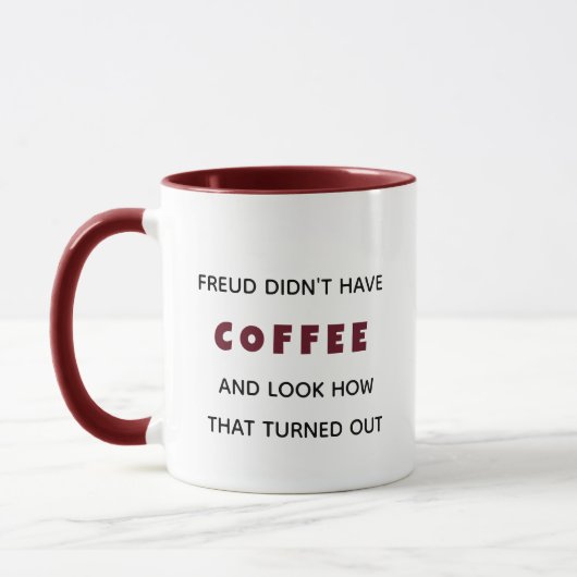 Grappig dat Freud geen koffiepsychologie had Mok (Links)