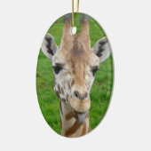 Grappig dat Giraffe Tongue eruit trekt. Keramisch Ornament (Links)