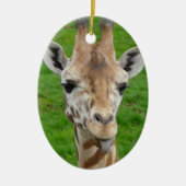 Grappig dat Giraffe Tongue eruit trekt. Keramisch Ornament (Voorkant)