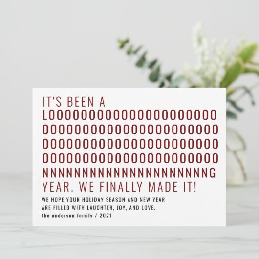 Grappig dat het al lang geleden is dat het eindeli feestdagenkaart (Staand voorkant)