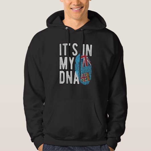 Grappig dat het in mijn DNA Fiji vlag Fingerprint  Hoodie (Voorkant)