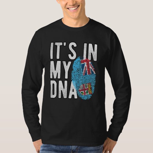 Grappig dat het in mijn DNA Fiji vlag Fingerprint T-shirt (Voorkant)