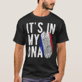 Grappig dat het in mijn DNA France vlag Vingerafdr T-shirt (Voorkant)