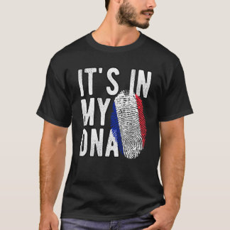 Grappig dat het in mijn DNA France vlag Vingerafdr T-shirt