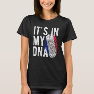 Grappig dat het in mijn DNA France vlag Vingerafdr T-shirt
