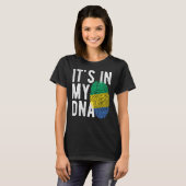 Grappig dat het in mijn DNA Gabon vlag Fingerprint T-shirt (Voorkant volledig)