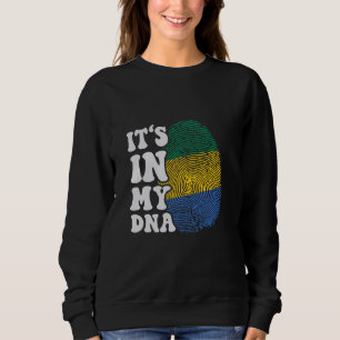 Grappig dat het in mijn DNA Gabon vlag Fingerprint Trui
