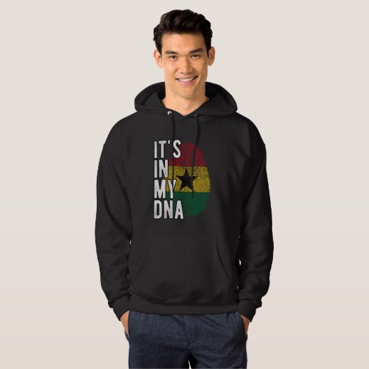 Grappig dat het in mijn DNA Ghana vlag Vingerafdru Hoodie (Voorkant volledig)