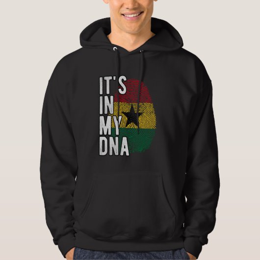 Grappig dat het in mijn DNA Ghana vlag Vingerafdru Hoodie (Voorkant)