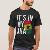 Grappig dat het in mijn DNA Ghana vlag Vingerafdru T-shirt (Voorkant)