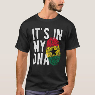 Grappig dat het in mijn DNA Ghana vlag Vingerafdru T-shirt